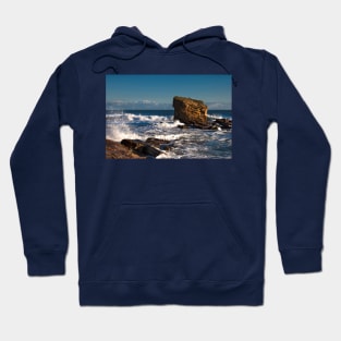 Rough Sea at Charlies Garden, Seaton Sluice Hoodie